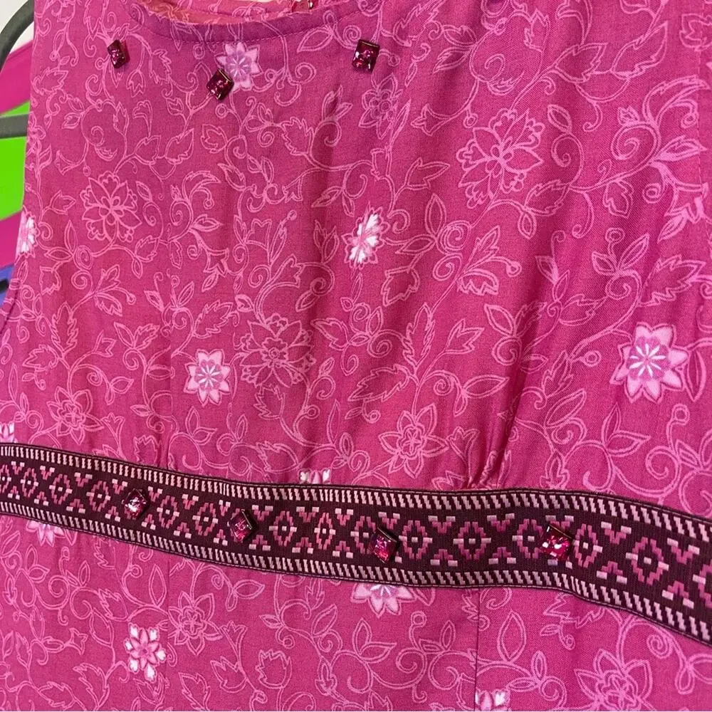 Basic Editions, Pink Floral Dress Girls size 14. In excellent condition!
